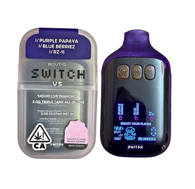 Boutiq - BOUTIQ Switch V5 – Purple Papaya (Indica) | Blue Berriez (Indica) | RZ-11 (Indica) 2g