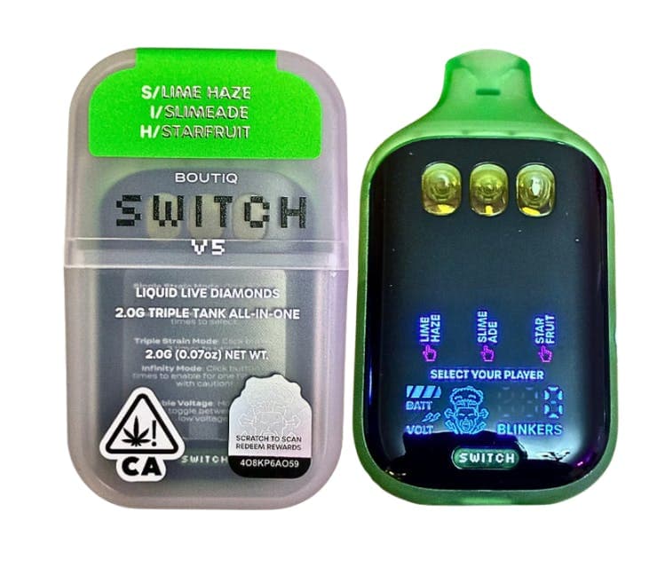 Boutiq - BOUTIQ Switch V5 – Lime Haze (Sativa) | Slimeade (Indica) | Starfruit (Hybrid) 2g