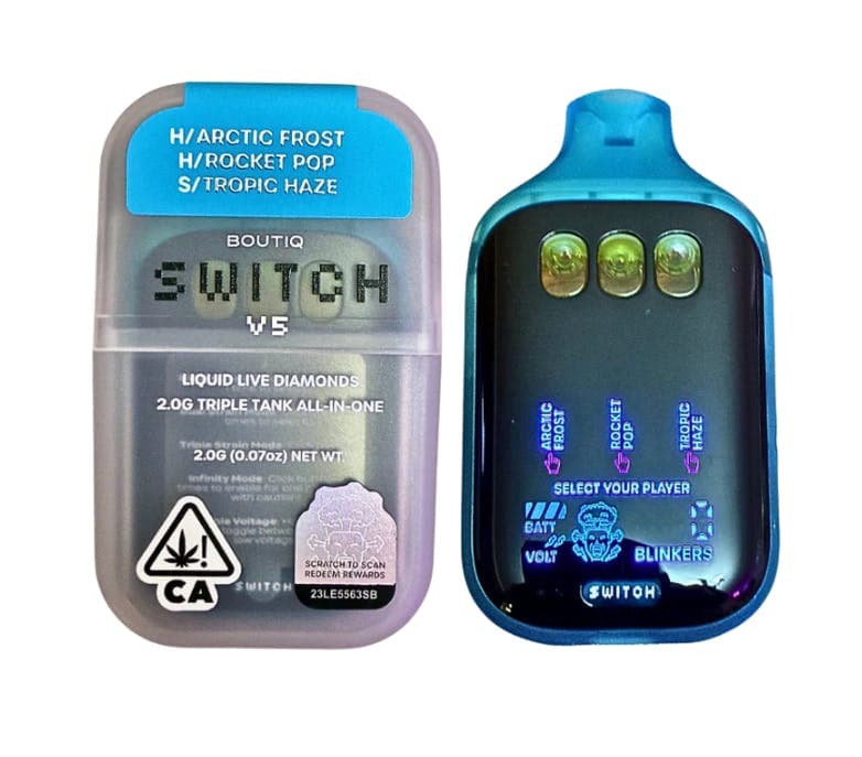 Boutiq - BOUTIQ Switch V5 – Arctic Frost (Hybrid) | Rocket Pop (Hybrid) | Tropic Haze (Sativa) 2g